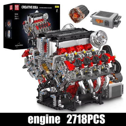 Mould King 10130 F488 Supercar V8 Engine