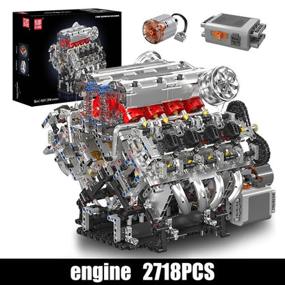 Mould King 10219 F488 Supercar - Motorized V8 Engine Building Kit