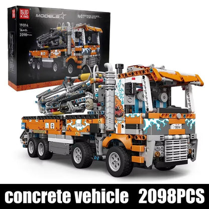 Mould King 19014 Pneumatic Concrete Pump Truck