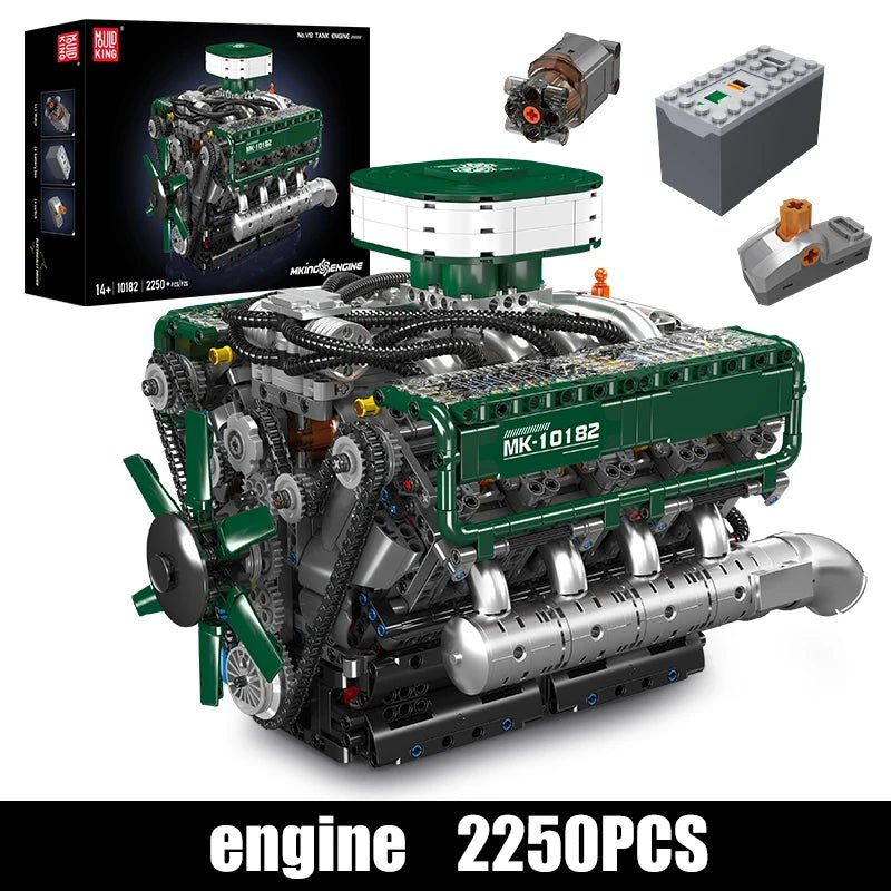 Mould King 10182 Motorized V8 Tank Engine