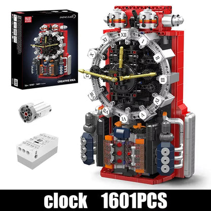 Mould King 10187 Motorized Engine Clock - Technical Building Kit